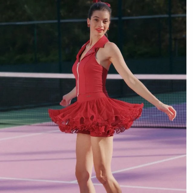 Pom Peche Spin Rose ruffle - RED
